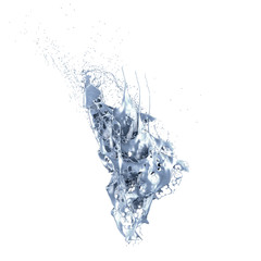 Splash fluid. 3d illustration, 3d rendering.