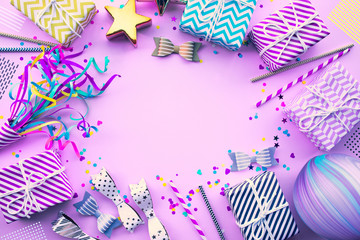 New year celebration,anniversary party backgrounds concepts ideas with colorful element,gift box present