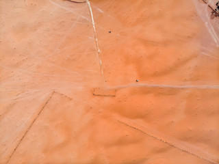 Wadi Rum roads merging in the desert at sunset in Autumn