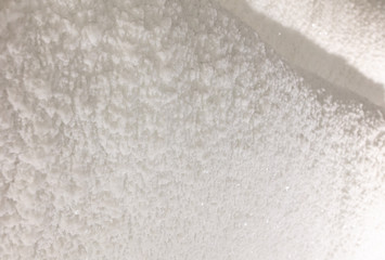 White walls of ice and snow in a cave