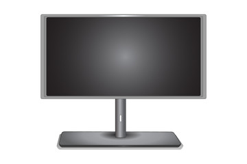 Monitor isolated on white background. lcd tv monitor. TV screen with gray screen. Realistic modern computer monitor display with blank screen front view. PC. Stock vector illustration EPS 10.