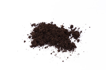 Patch of soil or mud isolated on white background