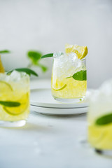 Summer cocktail with sage and lime