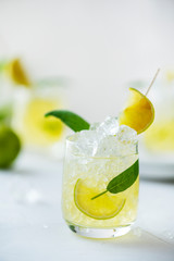 Summer cocktail with sage and lime