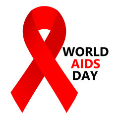 World AIDS Day. Symbol of hope red ribbon