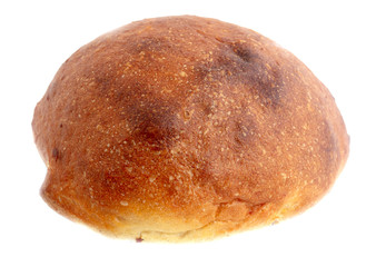 Fresh rosy bread isolated on a white background