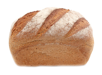 Fresh rosy bread isolated on a white background