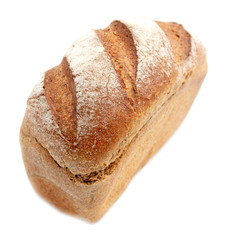 Fresh rosy bread isolated on a white background