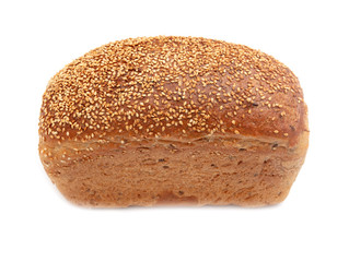 Fresh rosy bread isolated on a white background