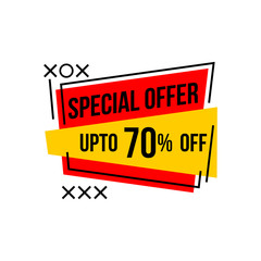 Mega sale special offer. Sale banner template design.