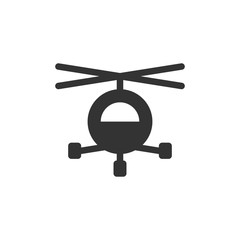 Helicopter front view vector glyph style icon. Marking of public transport stops.