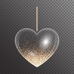 Heart with golden sparkles