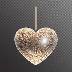 Shiny heart with sparkles