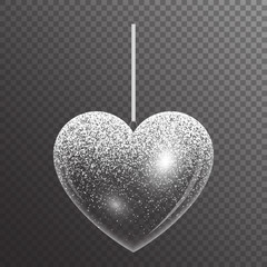 Festive heart with sparkles