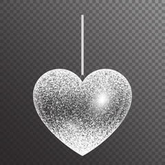 Silver heart with sparkles