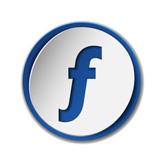 Florin currency vector icon, mathematical function symbol sign