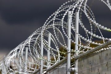  security fence with razor wire top