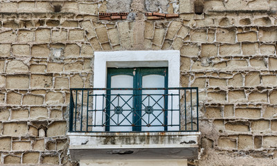 Fototapeta na wymiar Small balcony with railing