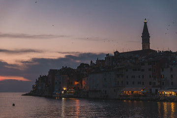 Fototapeta premium rovinj city in croatia on sunset