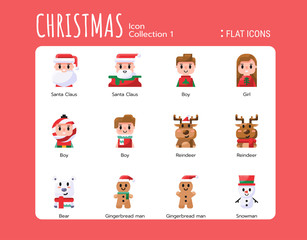 Flat Icons Style. Christmas Avatar for web design, ui, ux, mobile web, ads, magazine, book, poster.