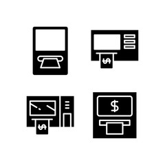 ATM, automatic teller machine, money machine icons