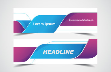 Fototapeta premium Set of modern design - Vector web banners design background or header templates, horizontal advertising business banner.
