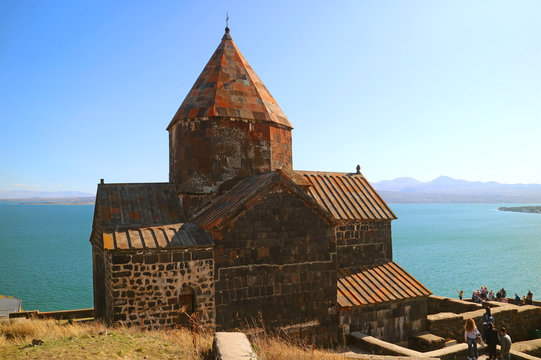Surp Astvatsatsin or Church of the Mother of God Against Lake Sevan, Sevanavank Monastery, Armenia 