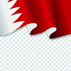 Waving flag of Bahrain. illustration of wavy Bahrain Flag for National Day. Bahrain Flag Flowing. Bahrain flag on transparent background 