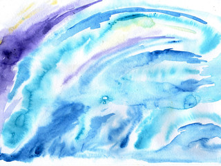 watercolor illustration of blue stains
