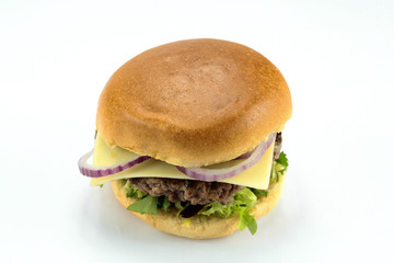 Beef burger on a white background