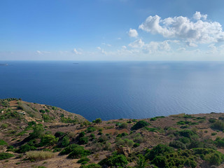 Malta, view from Dingli Cliffs to the mediterranean sea