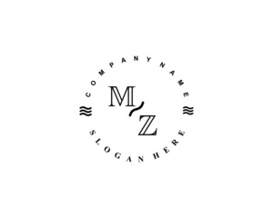Initial MZ vintage logo template	