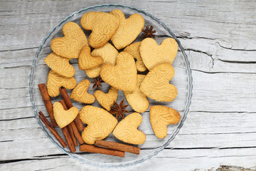Cookies on a glass dish