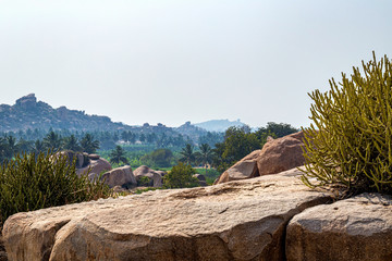Great views around Hampi. Group of Monuments at Hampi located in east-central Karnataka, India.