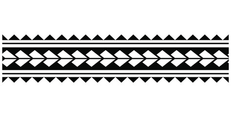 Polynesian tattoo line design. Polynesian tattoo tribal band vector designs. Samoan tattoo tribal band.