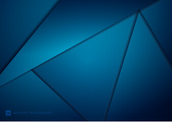 Abstract geometric triangles modern technology blue background.