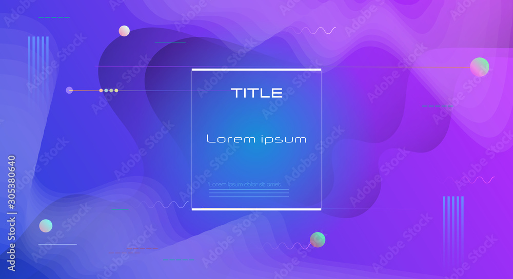 Poster abstract dynamic motion of liquid or fluid shape, pattern composition. colorful gradient background.