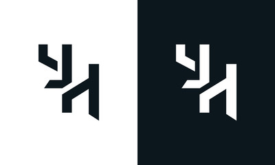 Minimalist abstract letter YH logo. This logo icon incorporate with two abstract shape in the creative process. - obrazy, fototapety, plakaty