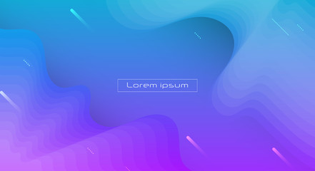 Abstract dynamic motion of liquid or fluid shape, pattern composition. Colorful gradient background. Vector modern graphic, minimal design elements for backdrop, poster, wallpaper, flyer, layout