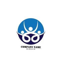 Creative People Care Concept Logo Design Template