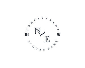 Initial NE vintage logo template	