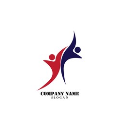 Creative People Care Concept Logo Design Template
