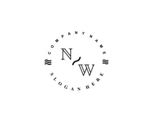 Initial NW vintage logo template	