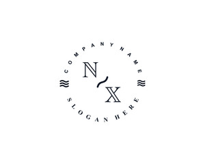 Initial NX vintage logo template	