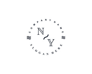 Initial NY vintage logo template	