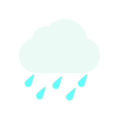 Cloud with rain droplets vector emoji