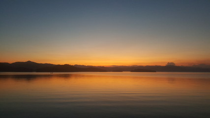 dramatic sunset over the sea