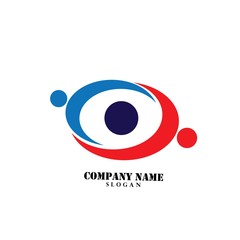 Obraz premium Creative People Care Concept Logo Design Template