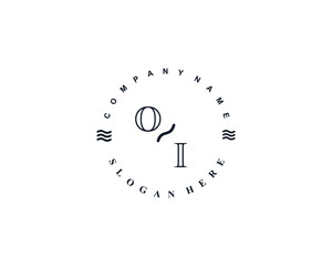 Initial OI vintage logo template	