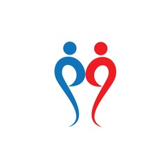 Creative People Care Concept Logo Design Template